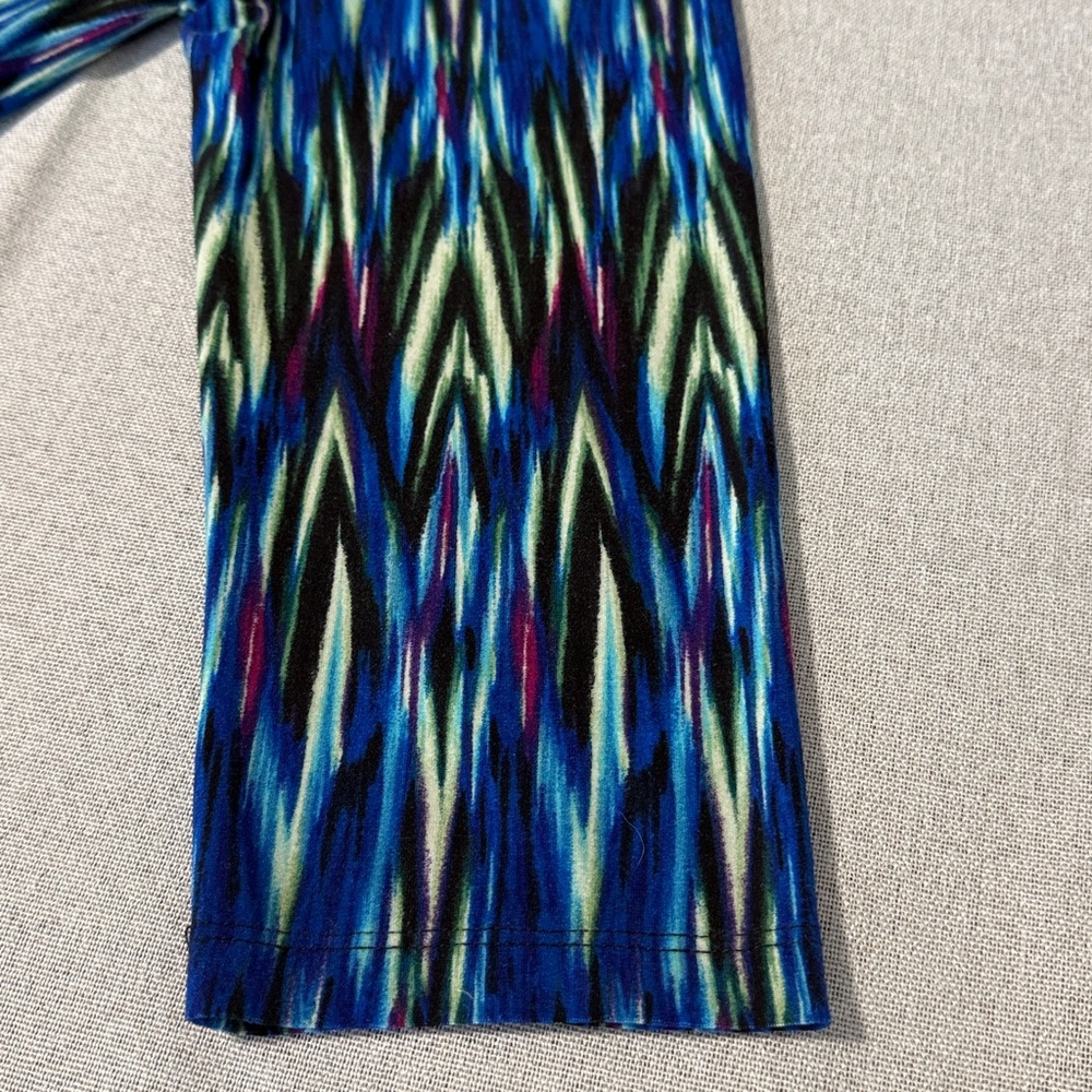 Rafaella Twist-Front Blue Patterned Women's Top SZL - Picture 10 of 14